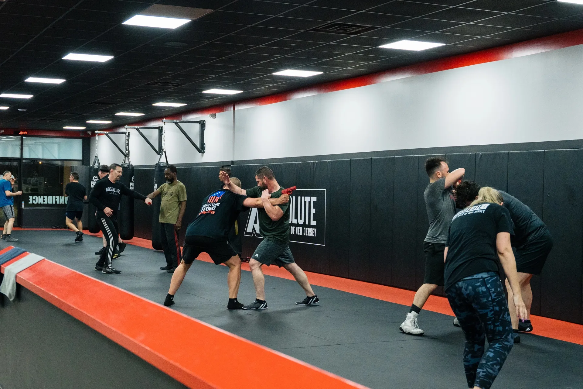 Taekwondo class action shot